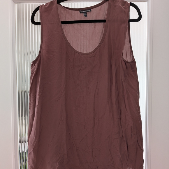 Eileen Fisher Tops - Eileen Fisher Dusty Rose Sleeveless Scoop Neck Tank 100% Silk